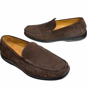 Cole Haan Suede Loafer Shoes Mens 11.5 Brown Leather Moc Toe Classic Comfort
